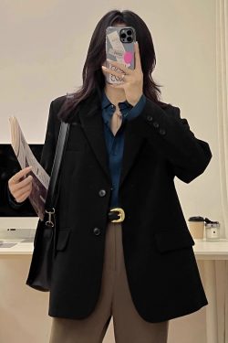 Women's Korean Style Petite Small Suit Jacket - High-End Street Style for Spring & Autumn 2025 - Trendy & Fashionable