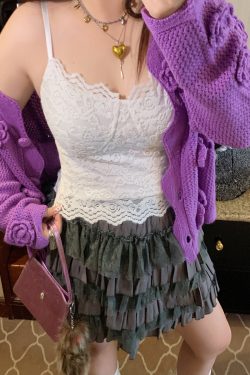 Women's Lace Camisole Tank Top - Stunning White Layering Piece for Spring/Summer 2025, Y2K Fashion Essential