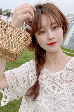 Women's Lace Pullover Top - Short Sleeve Sun Protection Shawl Cover-Up - Stylish Summer Fashion