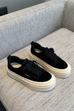 Women's Lace-Up Leopard Print Sneakers, Suede & Genuine Leather, Thick-Soled Casual Shoes, Trendy Spring 2025 Fashion Footwear