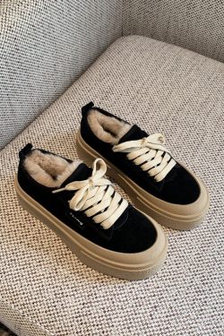 Women's Lace-Up Leopard Print Sneakers, Suede & Genuine Leather, Thick-Soled Casual Shoes, Trendy Spring 2025 Fashion Footwear