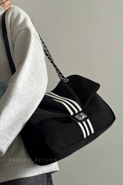 Women's Large Capacity Nylon Canvas Chain Tote Bag - 2024 New Commuting Crossbody Wanderer Style