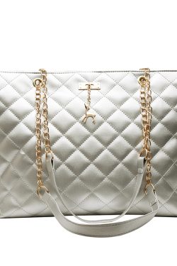 Women's Large Capacity Single-Shoulder Bag, Trendy 2025 Korean Style Crossbody with Embroidered Chain, Versatile Bucket Bag