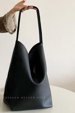 Women's Large Capacity Soft Leather Bucket Tote Bag for Work Commuting - Stylish Shoulder Bag for Everyday Use