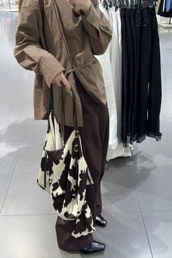 Women's Leopard Print Silk Satin Tote Bag - Large Capacity Fashionable Commuting Handbag for Shopping & Everyday Use