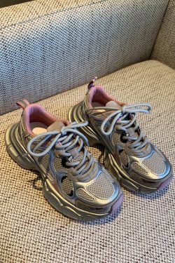 Women's Lightweight Breathable Mesh Lace-Up Dad Shoes - 2025 New Thick-Soled Sports Leisure Footwear for Comfort and Style