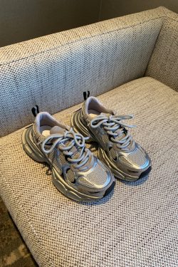 Women's Lightweight Breathable Mesh Lace-Up Dad Shoes - 2025 New Thick-Soled Sports Leisure Footwear for Comfort and Style