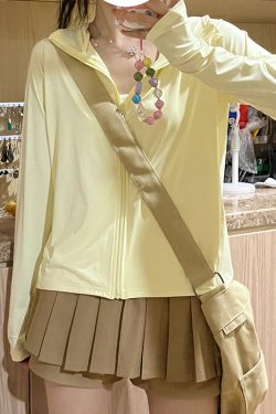 Women's Lightweight Hooded Sun Protection Jacket - UPF 50+ Ice Silk Breathable Cape Cardigan for Summer Outdoor Wear