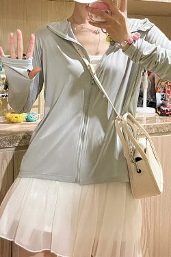 Women's Lightweight Hooded Sun Protection Jacket - UPF 50+ Ice Silk Breathable Cape Cardigan for Summer Outdoor Wear