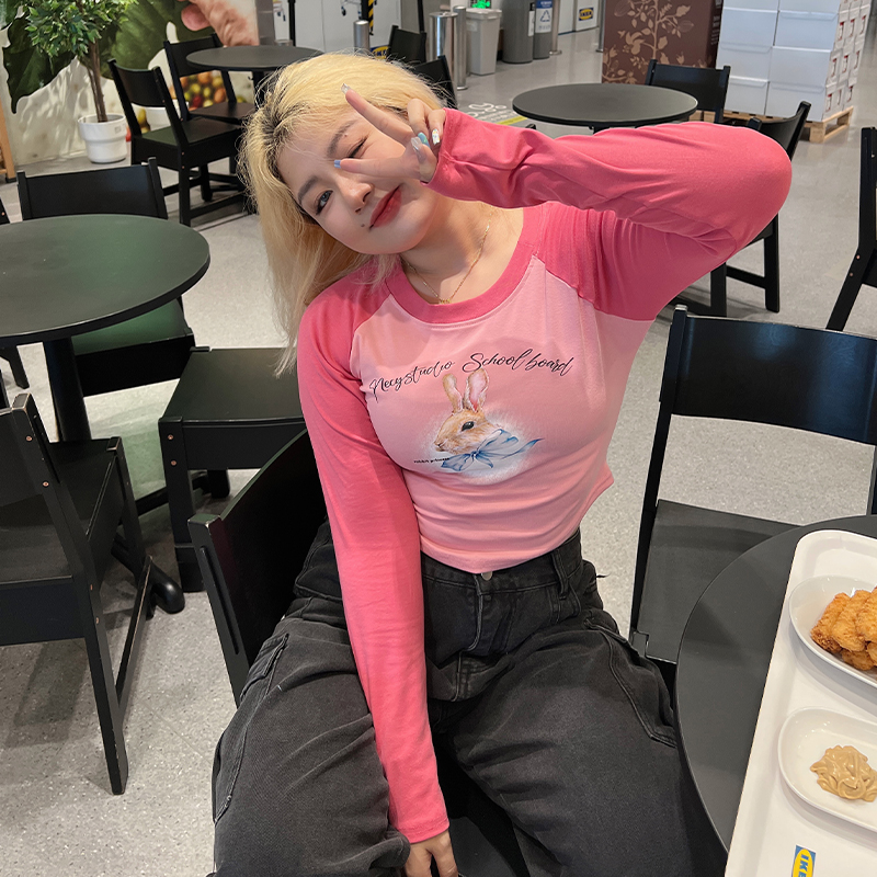 Women's Little Rabbit Graphic T-Shirt - Round Neck, Short Sleeve, Summer Loose Fit, Flattering Casual Top Women's Little Rabbit Graphic T-Shirt - Round Neck, Short Sleeve, Summer Loose Fit, Flattering Casual Top