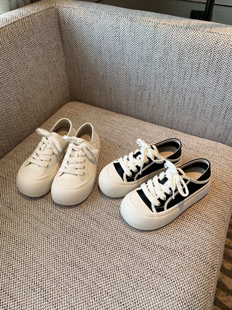 Women's Little White Lace-Up Sneakers - 2025 Trendy Ugly Cute Genuine Leather Casual Shoes with Thick Sole and Height-Increasing Design Women's Little White Lace-Up Sneakers - 2025 Trendy Ugly Cute Genuine Leather Casual Shoes with Thick Sole and Height-Increasing Design