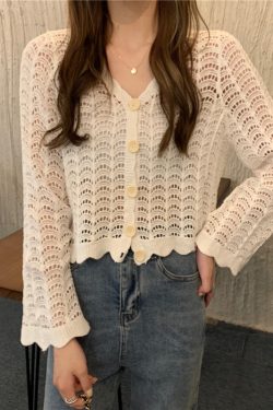 Women's Long Sleeve Sun Protection Shirt Jacket - Summer Knit Lace Cover-Up, Lightweight Shawl Top for Skirts and Dresses