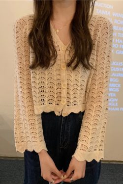 Women's Long Sleeve Sun Protection Shirt Jacket - Summer Knit Lace Cover-Up, Lightweight Shawl Top for Skirts and Dresses