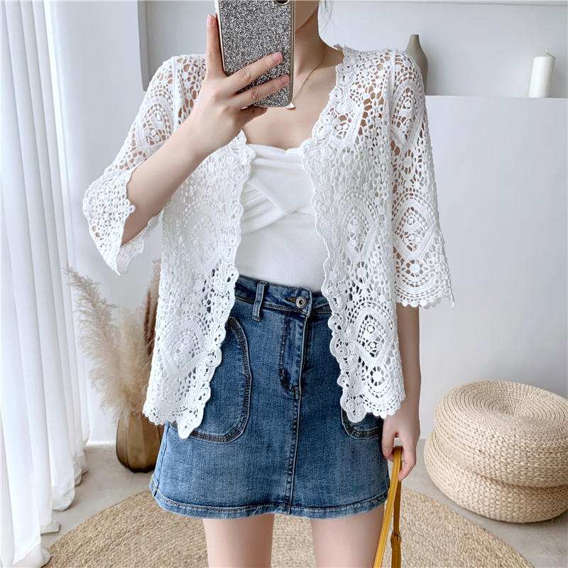 Women's Long Sleeve Sun Protection Shirt Jacket - Summer Knit Lace Cover-Up, Lightweight Shawl Top for Skirts and Dresses Women's Long Sleeve Sun Protection Shirt Jacket - Summer Knit Lace Cover-Up, Lightweight Shawl Top for Skirts and Dresses