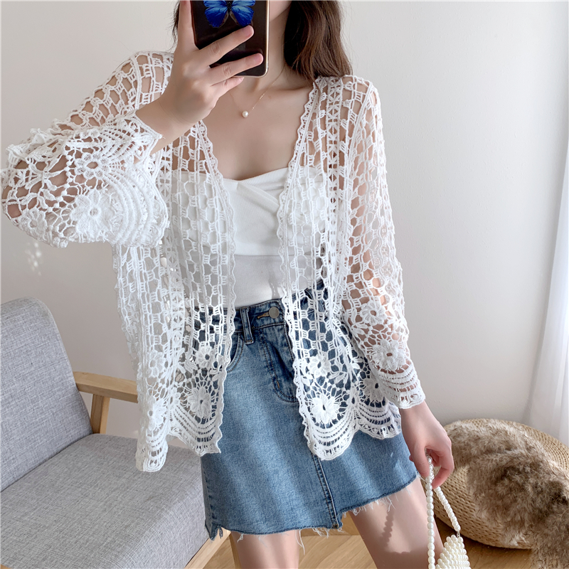 Women's Long Sleeve Sun Protection Shirt Jacket - Summer Knit Lace Cover-Up, Lightweight Shawl Top for Skirts and Dresses Women's Long Sleeve Sun Protection Shirt Jacket - Summer Knit Lace Cover-Up, Lightweight Shawl Top for Skirts and Dresses