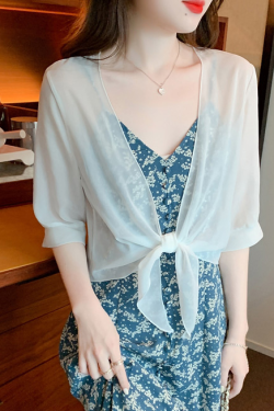 Women's Long Sleeve Sun Protection Shirt Jacket - Summer Knit Lace Cover-Up, Lightweight Shawl Top for Skirts and Dresses