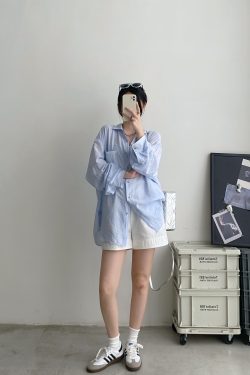 Women's Long Sleeve Tie-Dye Shirt with Lapel, Sun Grapefruit Summer Texture, Elegant Loose Fit, Casual Sun-Protective Style