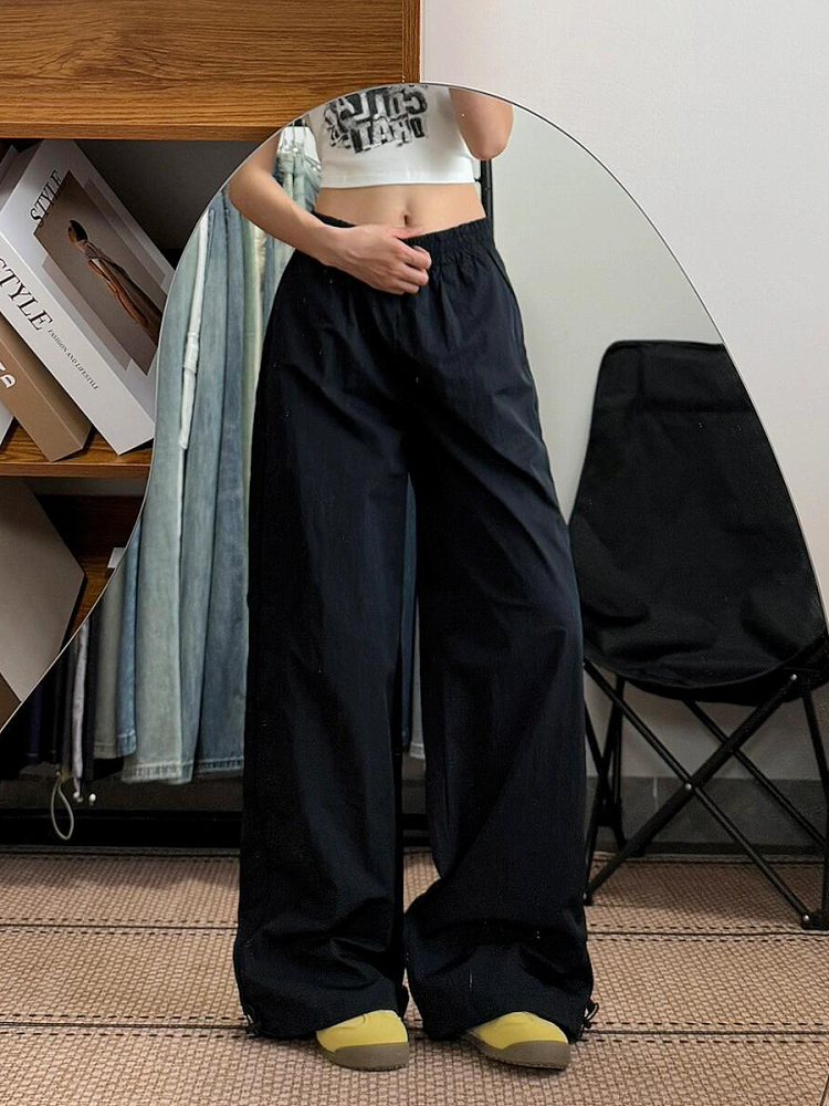Women's Loose Fit Cargo Pants - Thin, Quick-Dry, Straight-Leg, Wide-Leg Casual Sports Pants for Summer 2025, Versatile American Style Women's Loose Fit Cargo Pants - Thin, Quick-Dry, Straight-Leg, Wide-Leg Casual Sports Pants for Summer 2025, Versatile American Style