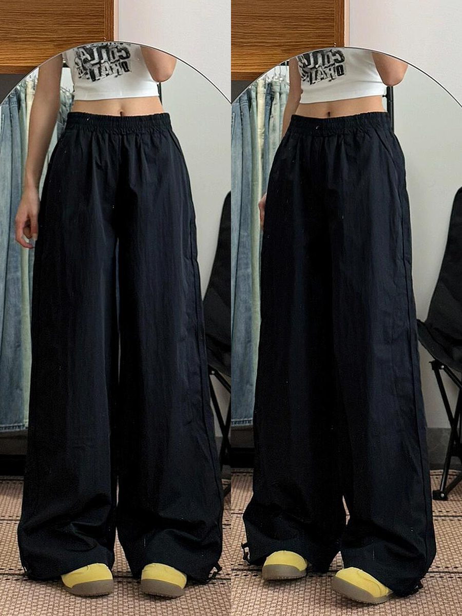 Women's Loose Fit Cargo Pants - Thin, Quick-Dry, Straight-Leg, Wide-Leg Casual Sports Pants for Summer 2025, Versatile American Style Women's Loose Fit Cargo Pants - Thin, Quick-Dry, Straight-Leg, Wide-Leg Casual Sports Pants for Summer 2025, Versatile American Style