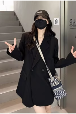 Women's Loose Korean-Style Blazer Suit Set for Autumn 2025, Casual Professional Fashion Wear