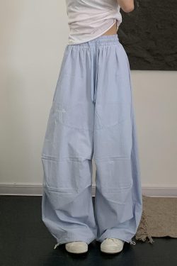 Women’s Loose Straight Wide-Leg Striped Casual Sports Pants - Summer Dance Jazz Pants in American Work Style