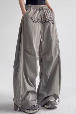 Women's Loose Wide-Leg Casual Pants - Hip-Hop Retro Jazz Dance Trousers for Y2K Style