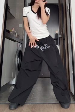 Women's Loose Wide-Leg Casual Pants - Hip-Hop Retro Jazz Dance Trousers for Y2K Style