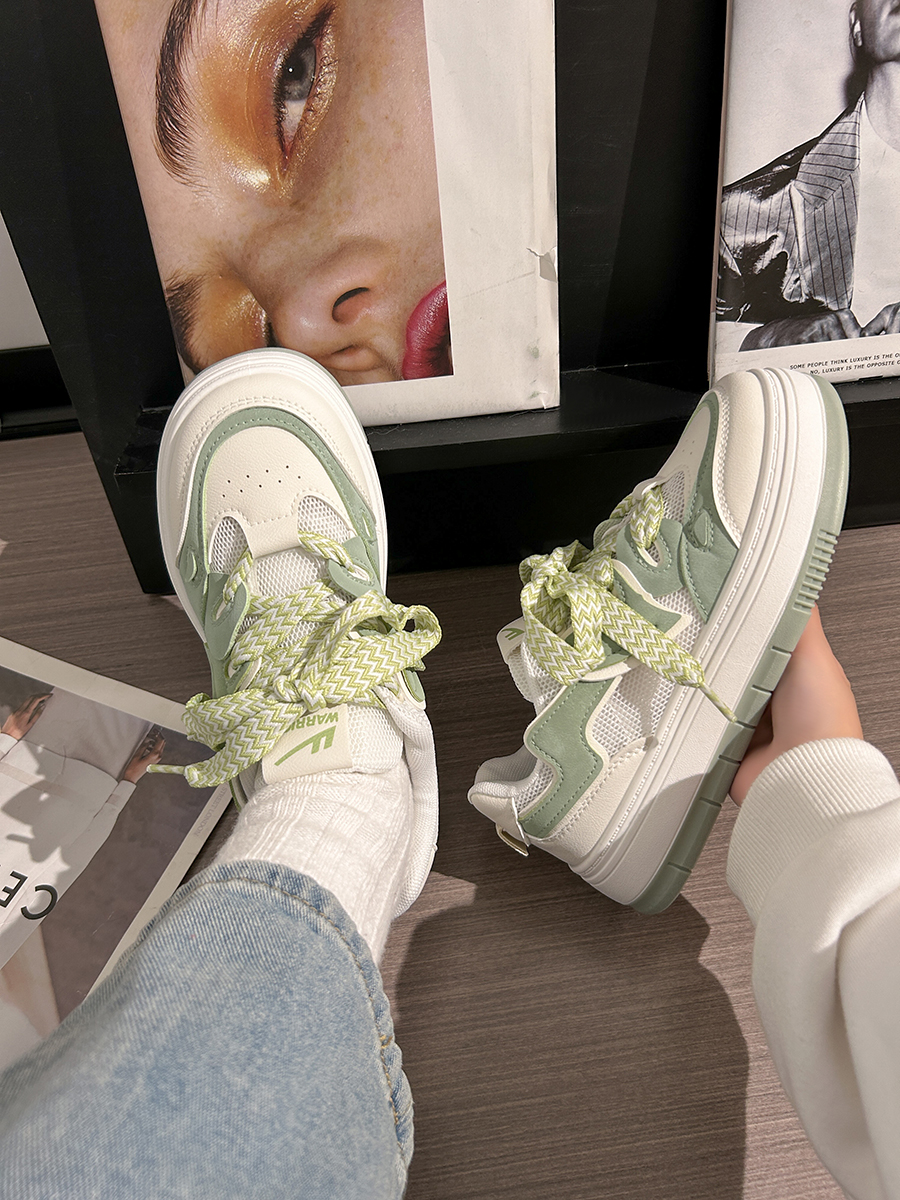 Women's Mesh Breathable Thick-Soled Board Shoes - 2025 Summer Trendy Versatile White Sneakers for Casual Style Women's Mesh Breathable Thick-Soled Board Shoes - 2025 Summer Trendy Versatile White Sneakers for Casual Style