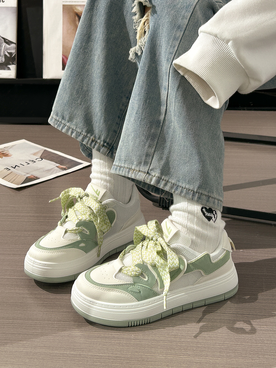 Women's Mesh Breathable Thick-Soled Board Shoes - 2025 Summer Trendy Versatile White Sneakers for Casual Style Women's Mesh Breathable Thick-Soled Board Shoes - 2025 Summer Trendy Versatile White Sneakers for Casual Style