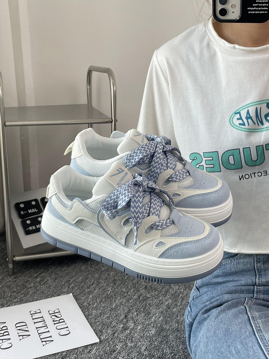 Women's Mesh Breathable Thick-Soled Board Shoes - 2025 Summer Trendy Versatile White Sneakers for Casual Style Women's Mesh Breathable Thick-Soled Board Shoes - 2025 Summer Trendy Versatile White Sneakers for Casual Style