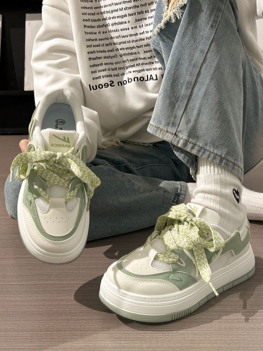 Women's Mesh Breathable Thick-Soled Board Shoes - 2025 Summer Trendy Versatile White Sneakers for Casual Style Women's Mesh Breathable Thick-Soled Board Shoes - 2025 Summer Trendy Versatile White Sneakers for Casual Style