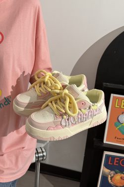 Women's Mesh Dopamine Board Shoes with Ice Cream Sole - Breathable Soft Bottom Sports Shoes for Summer Fun