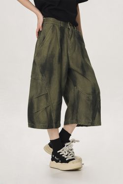 Women's Military Green Loose Straight Wide-Leg Casual Flared Jazz Dance Pants - Comfortable Work Pants for Y2K Style