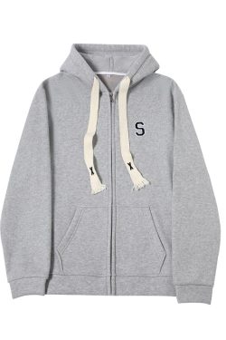 Women's Navy Blue Loose Hooded Sweatshirt, Wine Red Thick Zip-Up Cardigan, Light Gray JK Jacket for Spring & Autumn Fashion