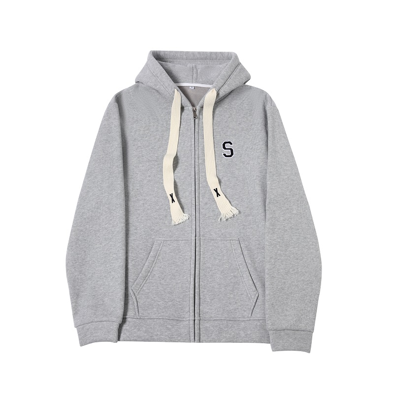 Women's Navy Blue Loose Hooded Sweatshirt, Wine Red Thick Zip-Up Cardigan, Light Gray JK Jacket for Spring & Autumn Fashion Women's Navy Blue Loose Hooded Sweatshirt, Wine Red Thick Zip-Up Cardigan, Light Gray JK Jacket for Spring & Autumn Fashion