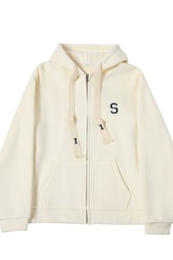 Women's Navy Blue Loose Hooded Sweatshirt, Wine Red Thick Zip-Up Cardigan, Light Gray JK Jacket for Spring & Autumn Fashion