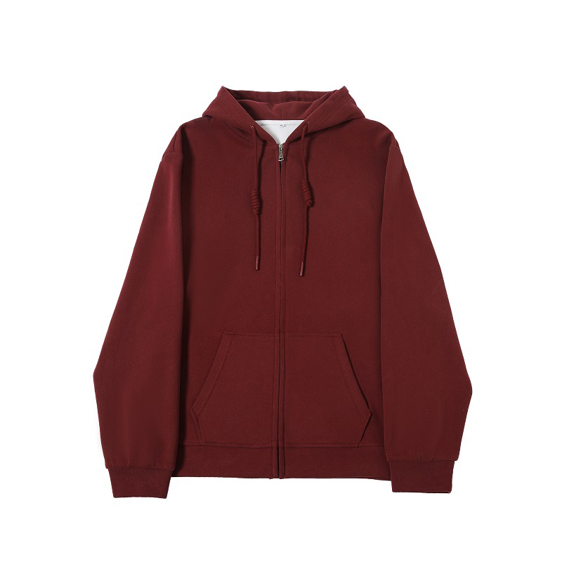 Women's Navy Blue Loose Hooded Sweatshirt, Wine Red Thick Zip-Up Cardigan, Light Gray JK Jacket for Spring & Autumn Fashion Women's Navy Blue Loose Hooded Sweatshirt, Wine Red Thick Zip-Up Cardigan, Light Gray JK Jacket for Spring & Autumn Fashion