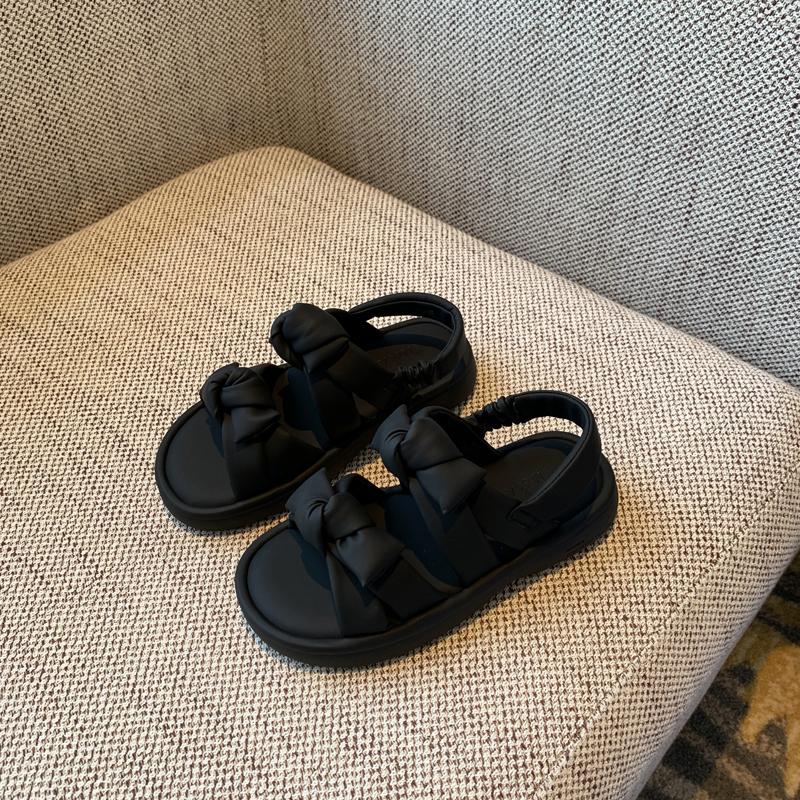 Women's Open-Toe Sandals 2025 Summer Korean Style Sweet Bow Thick-Soled Roman Shoes Women's Open-Toe Sandals 2025 Summer Korean Style Sweet Bow Thick-Soled Roman Shoes