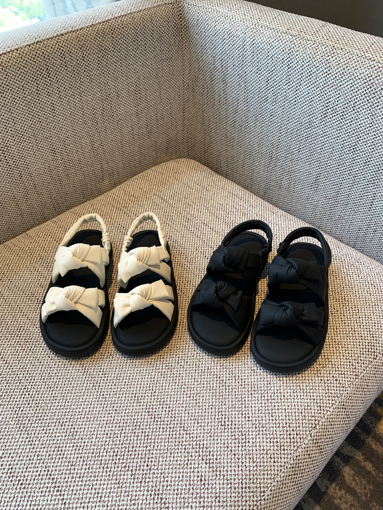 Women's Open-Toe Sandals 2025 Summer Korean Style Sweet Bow Thick-Soled Roman Shoes Women's Open-Toe Sandals 2025 Summer Korean Style Sweet Bow Thick-Soled Roman Shoes