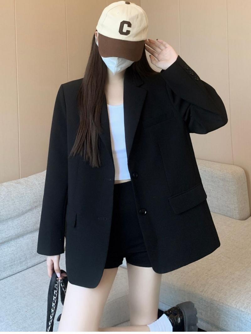 Women's Oversized Black Suit Jacket - Casual High-End Blazer for Petite Sizes, Spring Autumn 2025 Fashion Women's Oversized Black Suit Jacket - Casual High-End Blazer for Petite Sizes, Spring Autumn 2025 Fashion