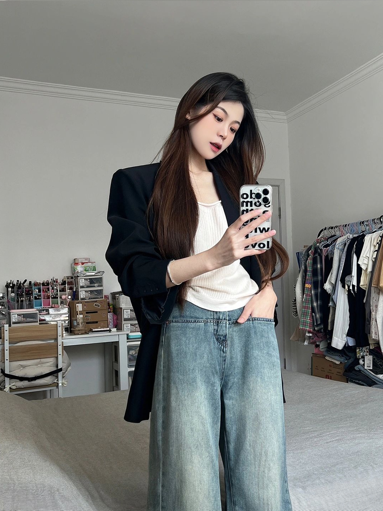 Women's Oversized Black Suit Jacket, Casual Loose Fit Blazer, High-End Feel, Plus Size, Spring Autumn 2025 Fashion Women's Oversized Black Suit Jacket, Casual Loose Fit Blazer, High-End Feel, Plus Size, Spring Autumn 2025 Fashion