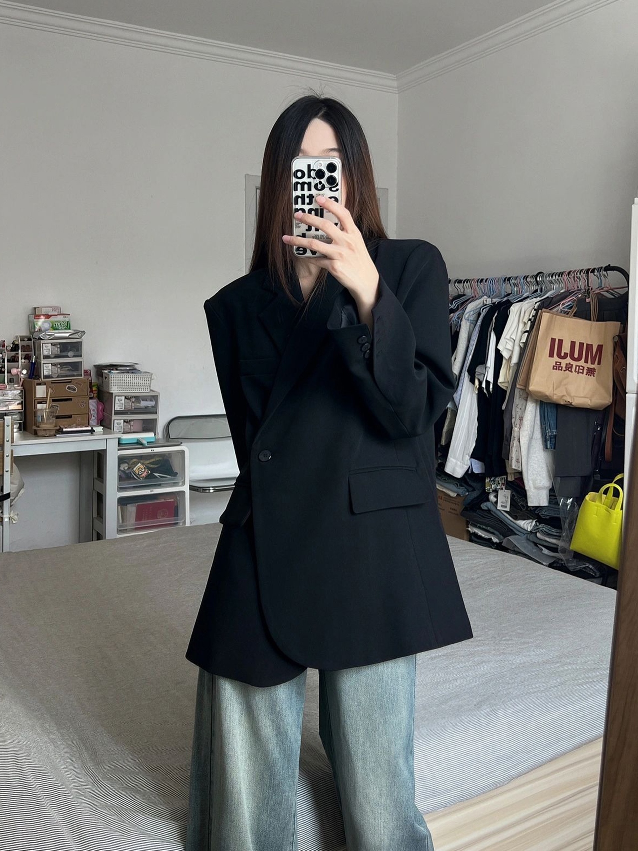 Women's Oversized Black Suit Jacket, Casual Loose Fit Blazer, High-End Feel, Plus Size, Spring Autumn 2025 Fashion Women's Oversized Black Suit Jacket, Casual Loose Fit Blazer, High-End Feel, Plus Size, Spring Autumn 2025 Fashion