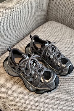 Women's Paris Lace-Up Thick-Soled Dad Shoes - Spring 2025 Casual Round Toe Sneakers, Y2K Trendy Sports Footwear