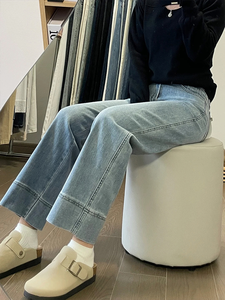 Women's Petite Plus Size Summer Slim Fit Loose Straight Nine-Point Jeans for Curvy Style Women's Petite Plus Size Summer Slim Fit Loose Straight Nine-Point Jeans for Curvy Style