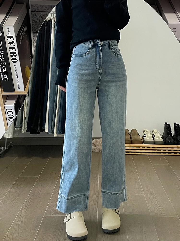 Women's Petite Plus Size Summer Slim Fit Loose Straight Nine-Point Jeans for Curvy Style Women's Petite Plus Size Summer Slim Fit Loose Straight Nine-Point Jeans for Curvy Style