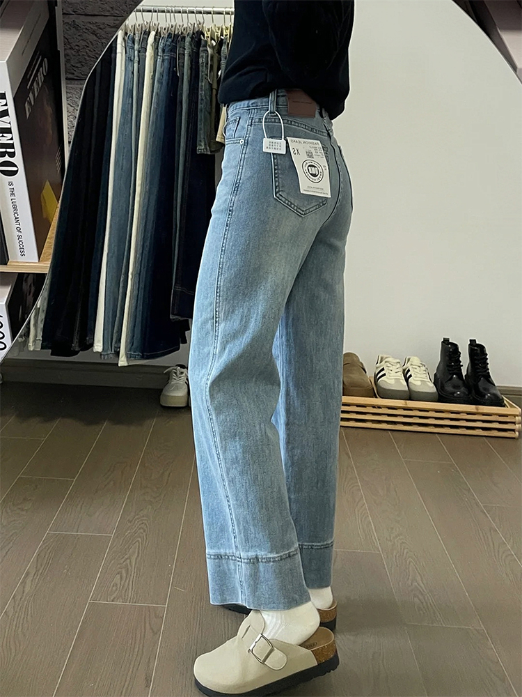 Women's Petite Plus Size Summer Slim Fit Loose Straight Nine-Point Jeans for Curvy Style Women's Petite Plus Size Summer Slim Fit Loose Straight Nine-Point Jeans for Curvy Style