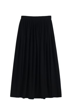 Women’s Pleated Modal Cotton Half-Length Skirt - Wrinkled Draping, Elastic High Waist, Swing Style for Spring & Summer