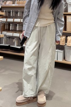 Women's Plus Size 3/4 Balloon Pants - Slimming Loose Wide Leg Casual Trousers in Japanese Style for Short Individuals