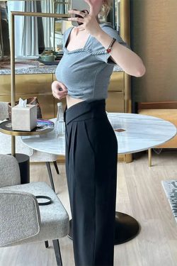 Women's Plus Size High-Waisted Wide-Leg Casual Long Pants - Stylish Versatile Design for Early Autumn Fashion