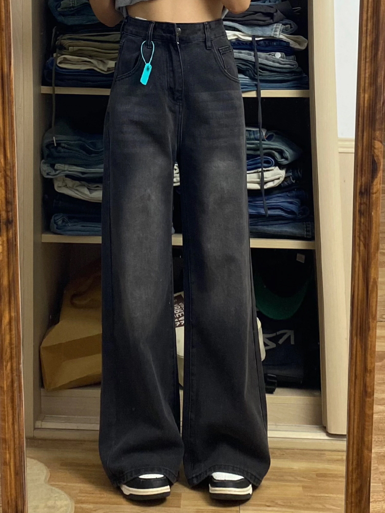 Women's Plus Size Loose Straight Leg Jeans for Short Girls - 2025 BF Style Lazy Slim Wide Leg Pants for Y2K Fashion Women's Plus Size Loose Straight Leg Jeans for Short Girls - 2025 BF Style Lazy Slim Wide Leg Pants for Y2K Fashion